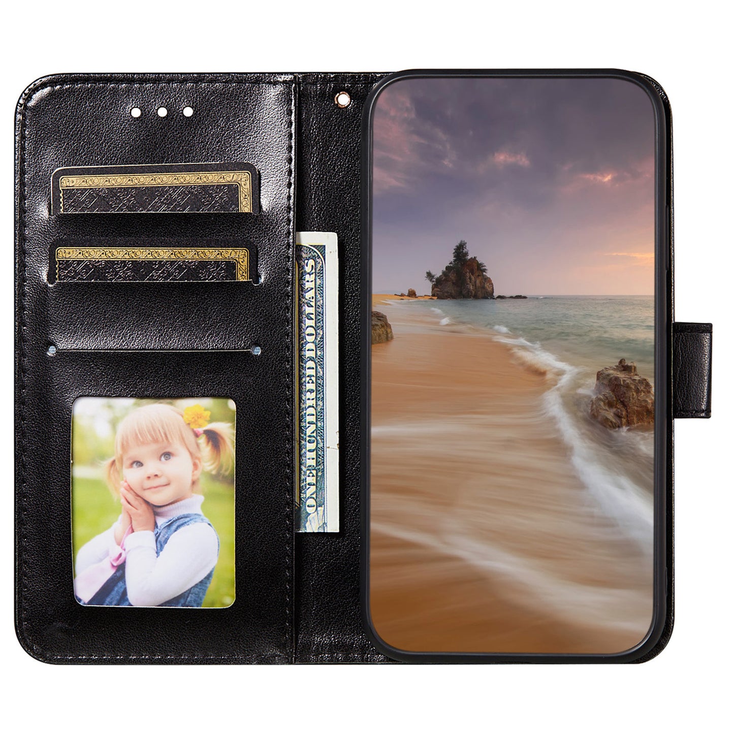 For Samsung Galaxy A04e 4G / M04 4G / F04 4G TPU+PU Leather Wallet Stand Flip Cover Magnetic Closure Phone Case