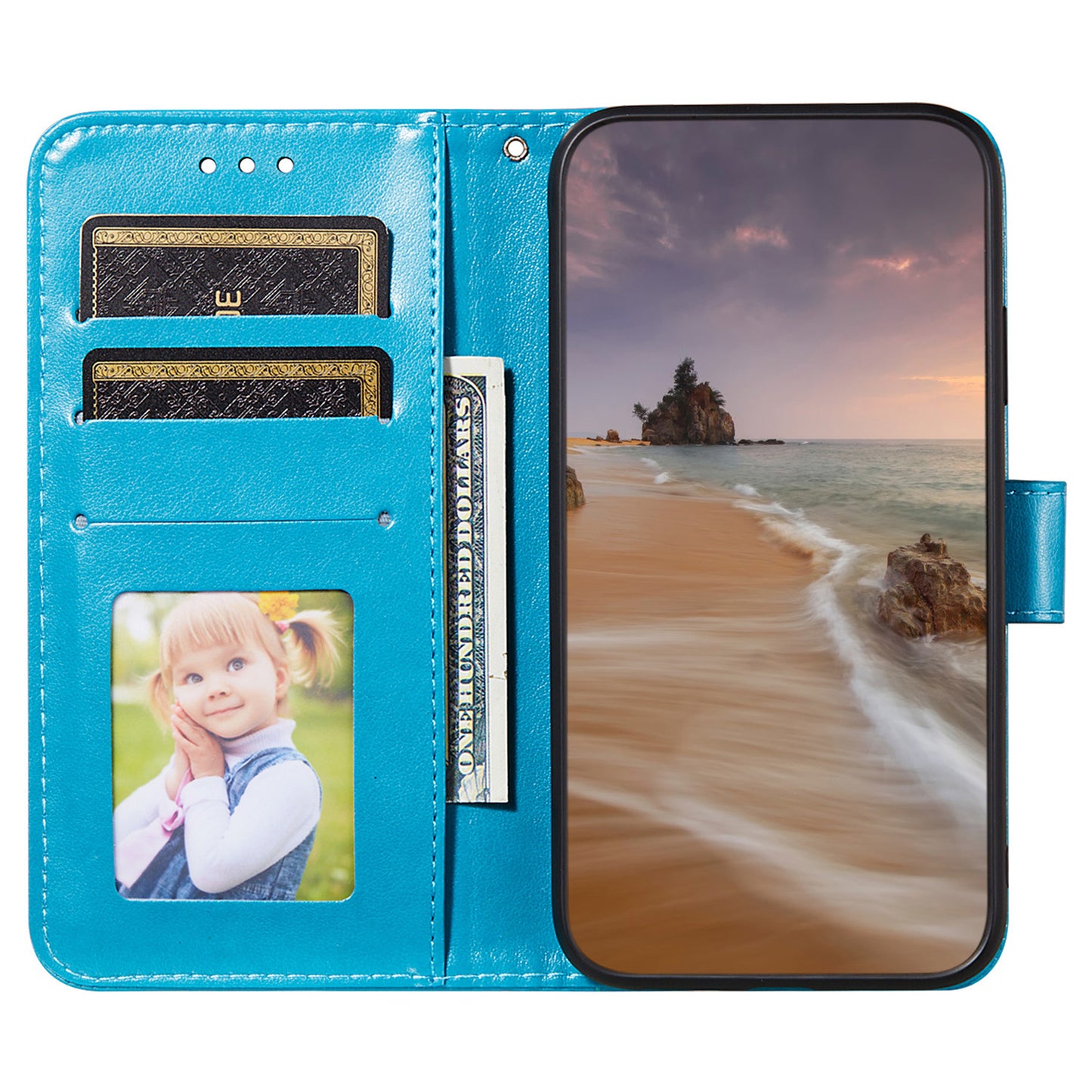 For Samsung Galaxy A04e 4G / M04 4G / F04 4G TPU+PU Leather Wallet Stand Flip Cover Magnetic Closure Phone Case