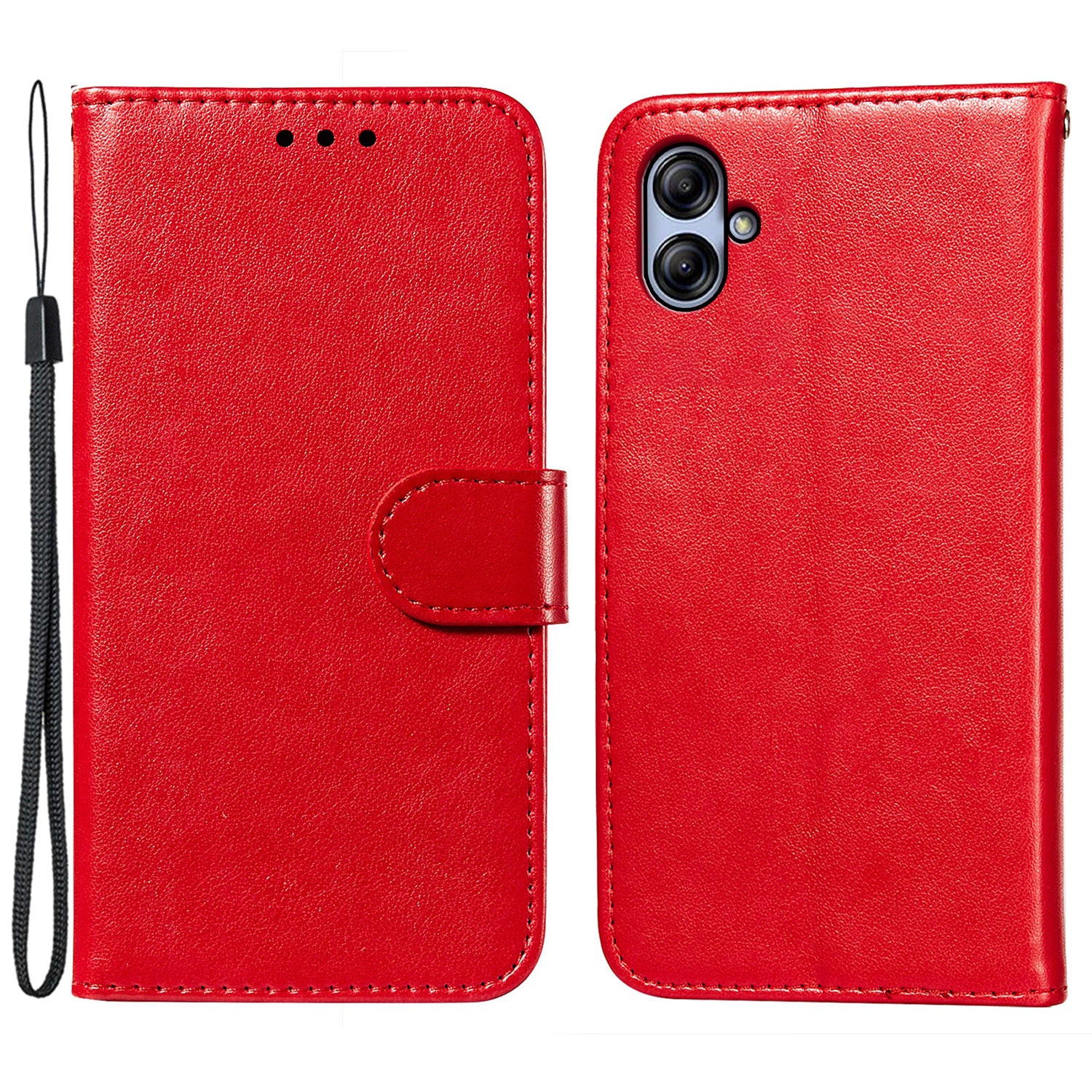 For Samsung Galaxy A04e 4G / M04 4G / F04 4G TPU+PU Leather Wallet Stand Flip Cover Magnetic Closure Phone Case