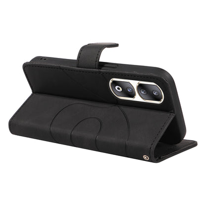 For Honor 90 Pro Slim-Fit Phone Case Imprinted Line Wallet Stand PU Leather Phone Cover