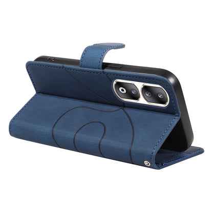 For Honor 90 Pro Slim-Fit Phone Case Imprinted Line Wallet Stand PU Leather Phone Cover