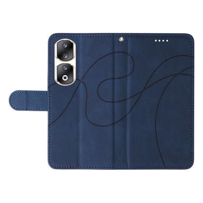 For Honor 90 Pro Slim-Fit Phone Case Imprinted Line Wallet Stand PU Leather Phone Cover