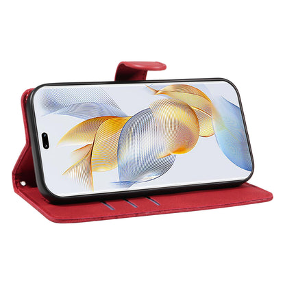 For Honor 90 Pro Slim-Fit Phone Case Imprinted Line Wallet Stand PU Leather Phone Cover