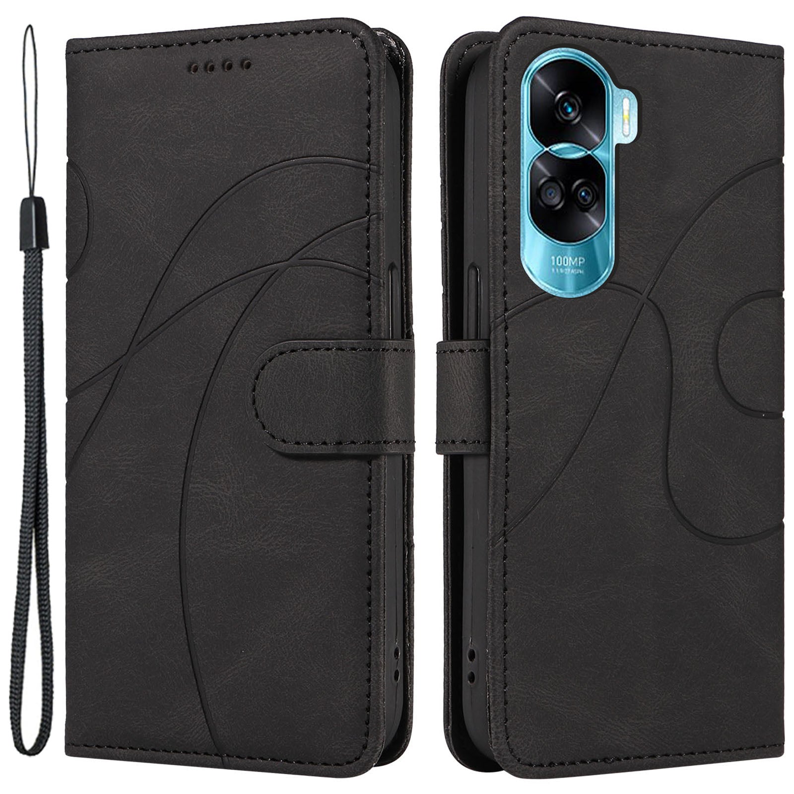 For Honor 90 Lite 5G / X50i 5G Cell Phone Case Imprinted Design Wallet TPU+PU Leather Stand Cover