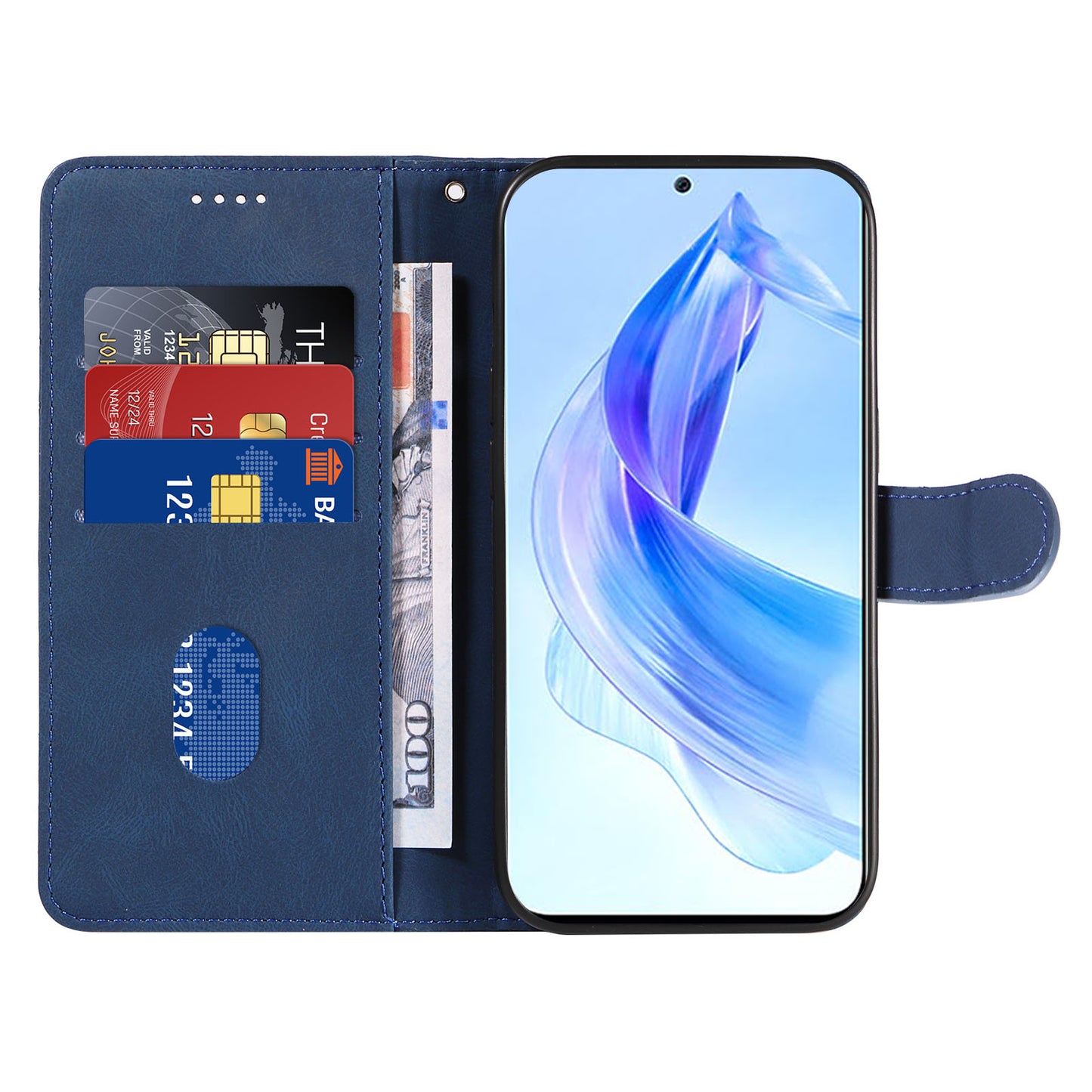 For Honor 90 Lite 5G / X50i 5G Cell Phone Case Imprinted Design Wallet TPU+PU Leather Stand Cover