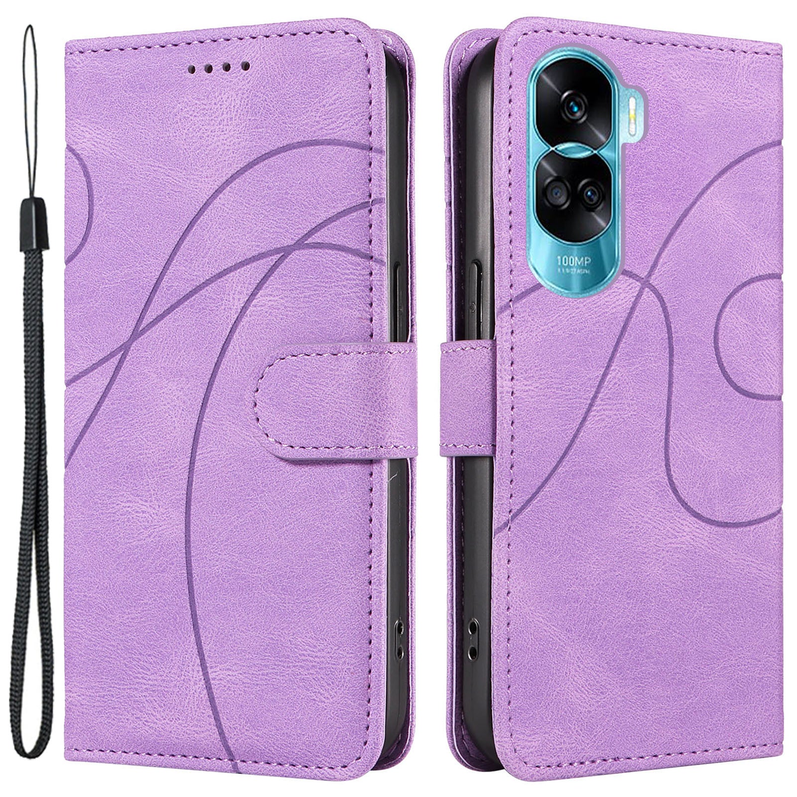 For Honor 90 Lite 5G / X50i 5G Cell Phone Case Imprinted Design Wallet TPU+PU Leather Stand Cover