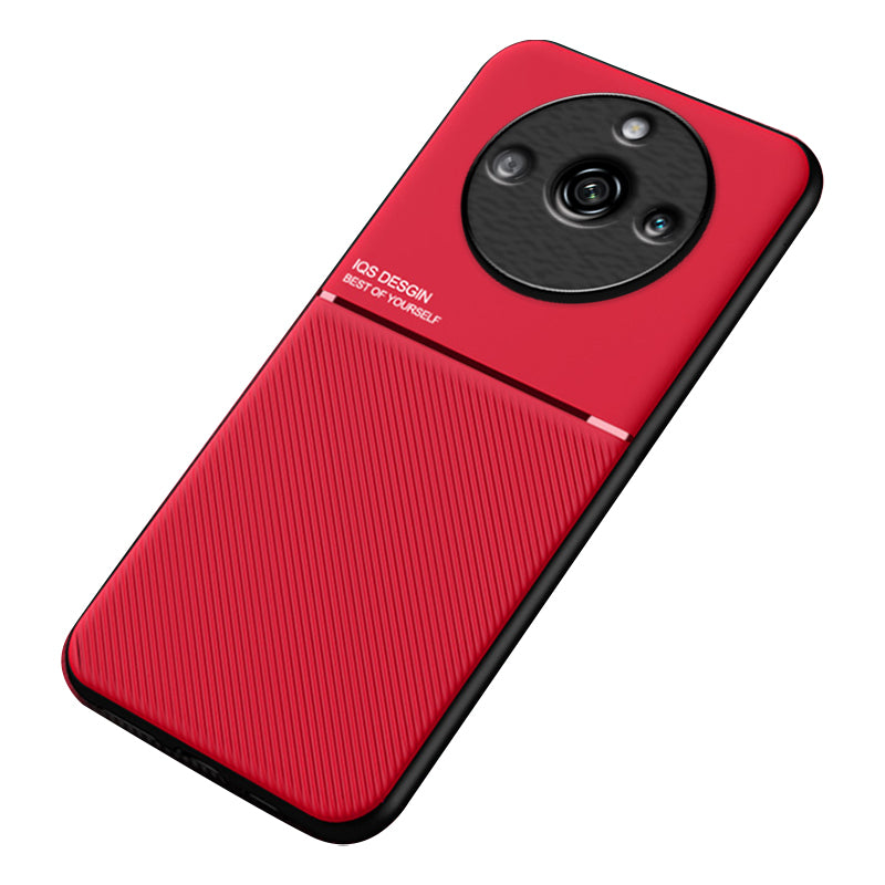 Anti-slip Phone Case for Realme 11 Pro 5G / 11 Pro+ 5G , PU Leather+TPU Lines Imprinted Shockproof Cover