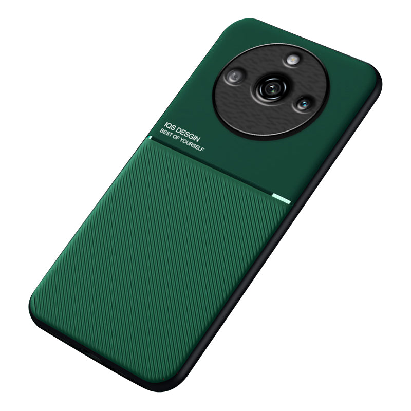 Anti-slip Phone Case for Realme 11 Pro 5G / 11 Pro+ 5G , PU Leather+TPU Lines Imprinted Shockproof Cover