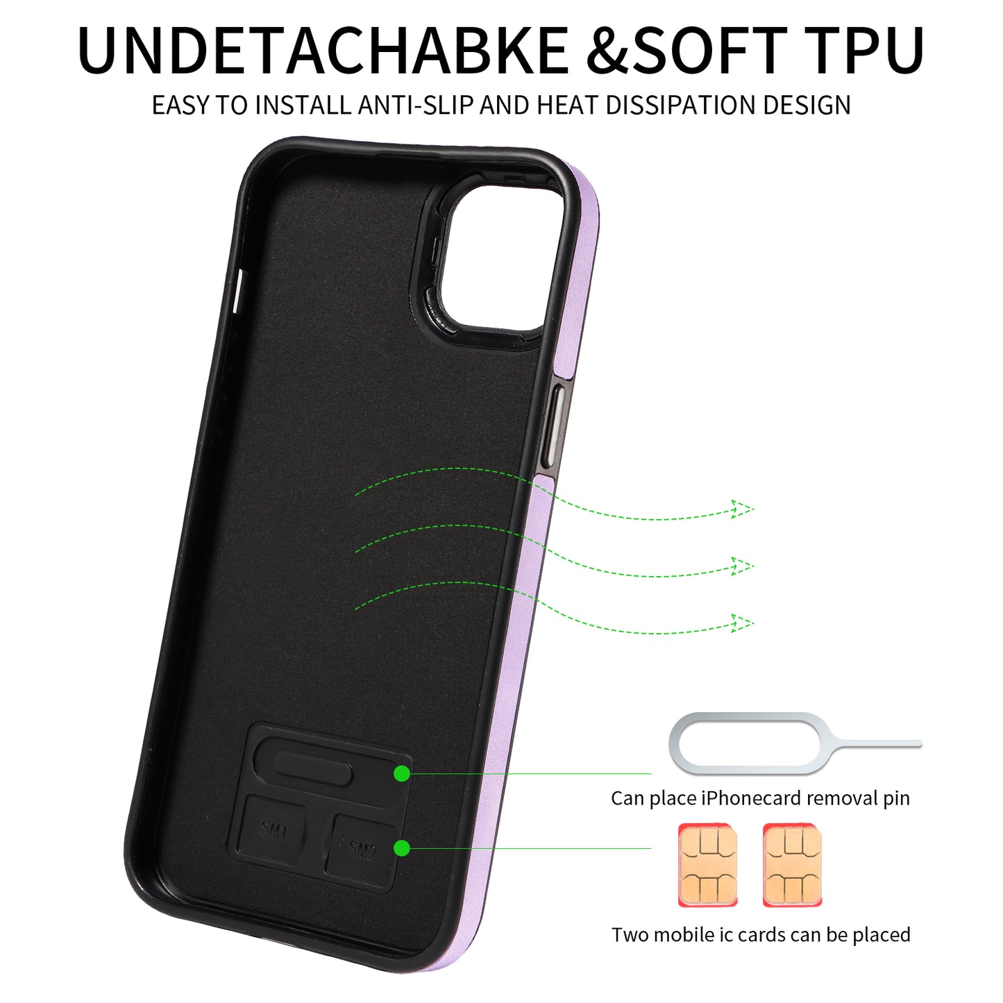 001 For iPhone 14 Card Holder Ring Kickstand Anti-drop Cover PU Leather Coated TPU Phone Case