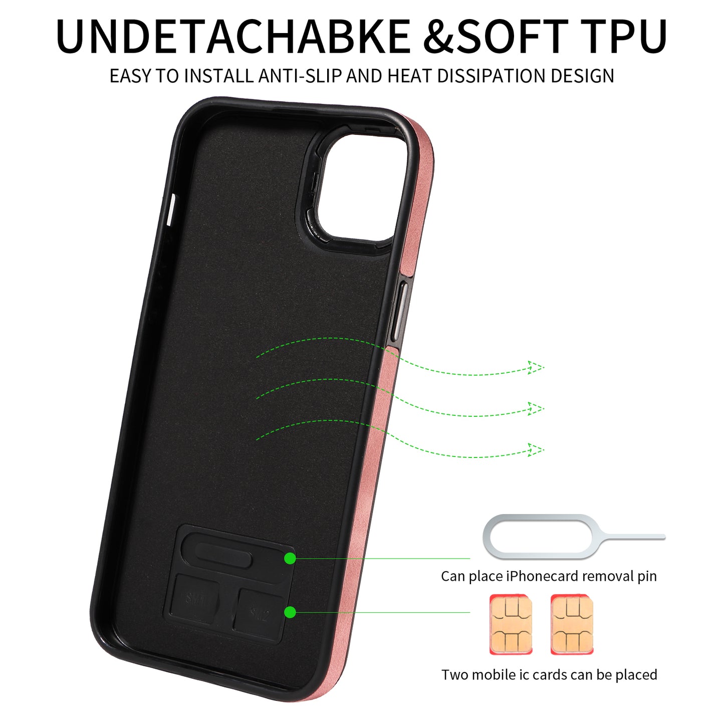 001 For iPhone 14 Card Holder Ring Kickstand Anti-drop Cover PU Leather Coated TPU Phone Case