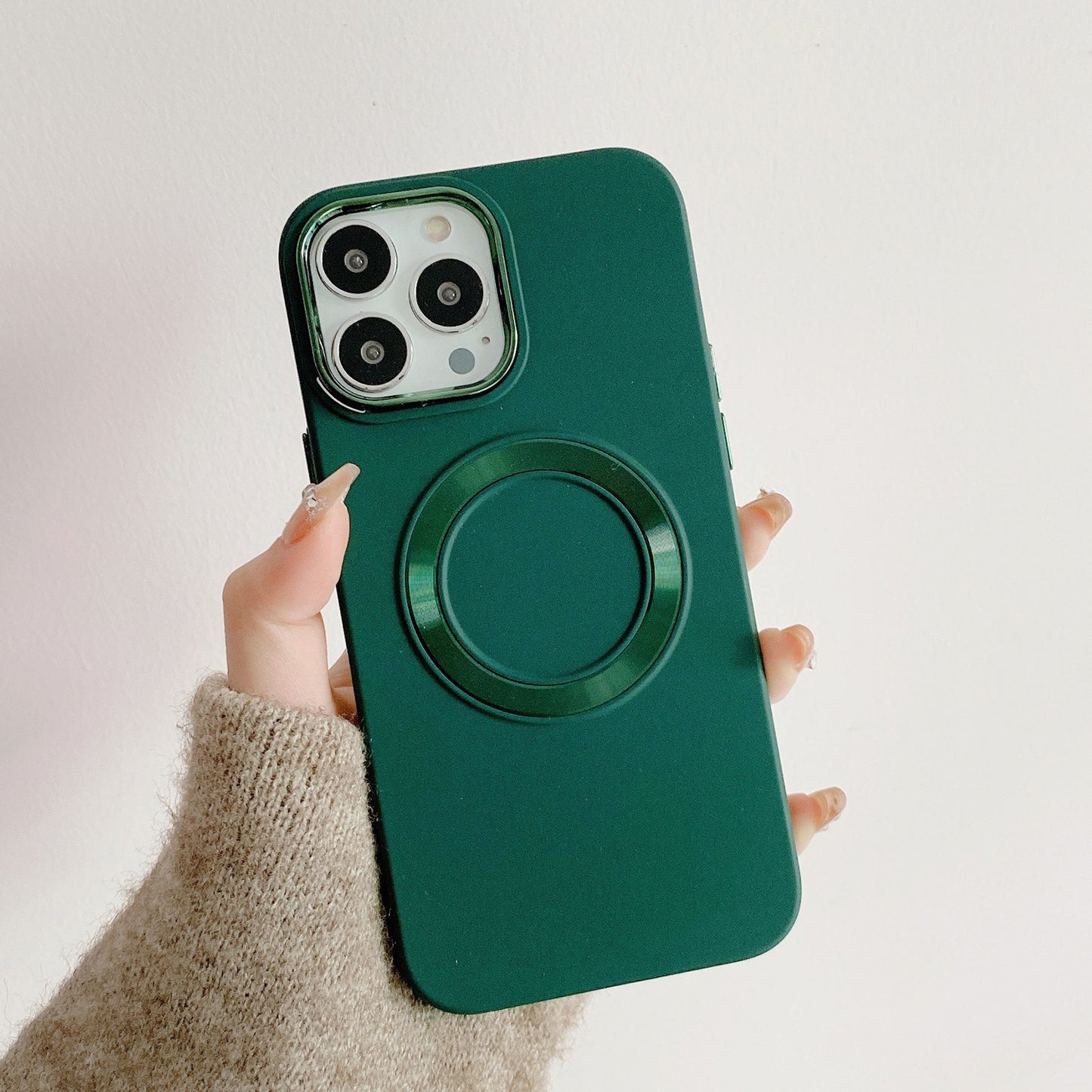 For iPhone 14 Pro Max TPU Phone Case Electroplating Camera Frame Magnetic Cover
