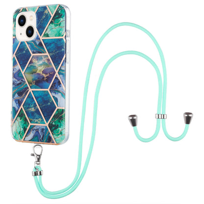 YB IMD Series-5 Phone Case for iPhone 15 Electroplating IML IMD TPU Phone Shell with Lanyard