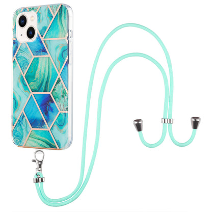YB IMD Series-5 Phone Case for iPhone 15 Electroplating IML IMD TPU Phone Shell with Lanyard