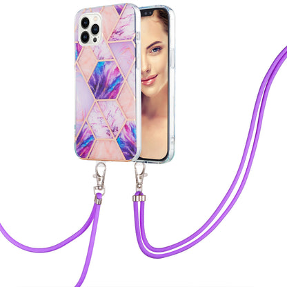 YB IMD Series-5 Phone Case for iPhone 15 Pro Electroplating IML IMD TPU Phone Shell with Lanyard