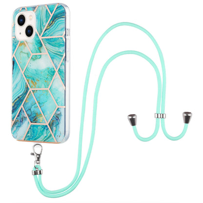 YB IMD Series-5 TPU Phone Case for iPhone 15 Plus , Electroplating IML IMD Phone Shell Cover with Lanyard