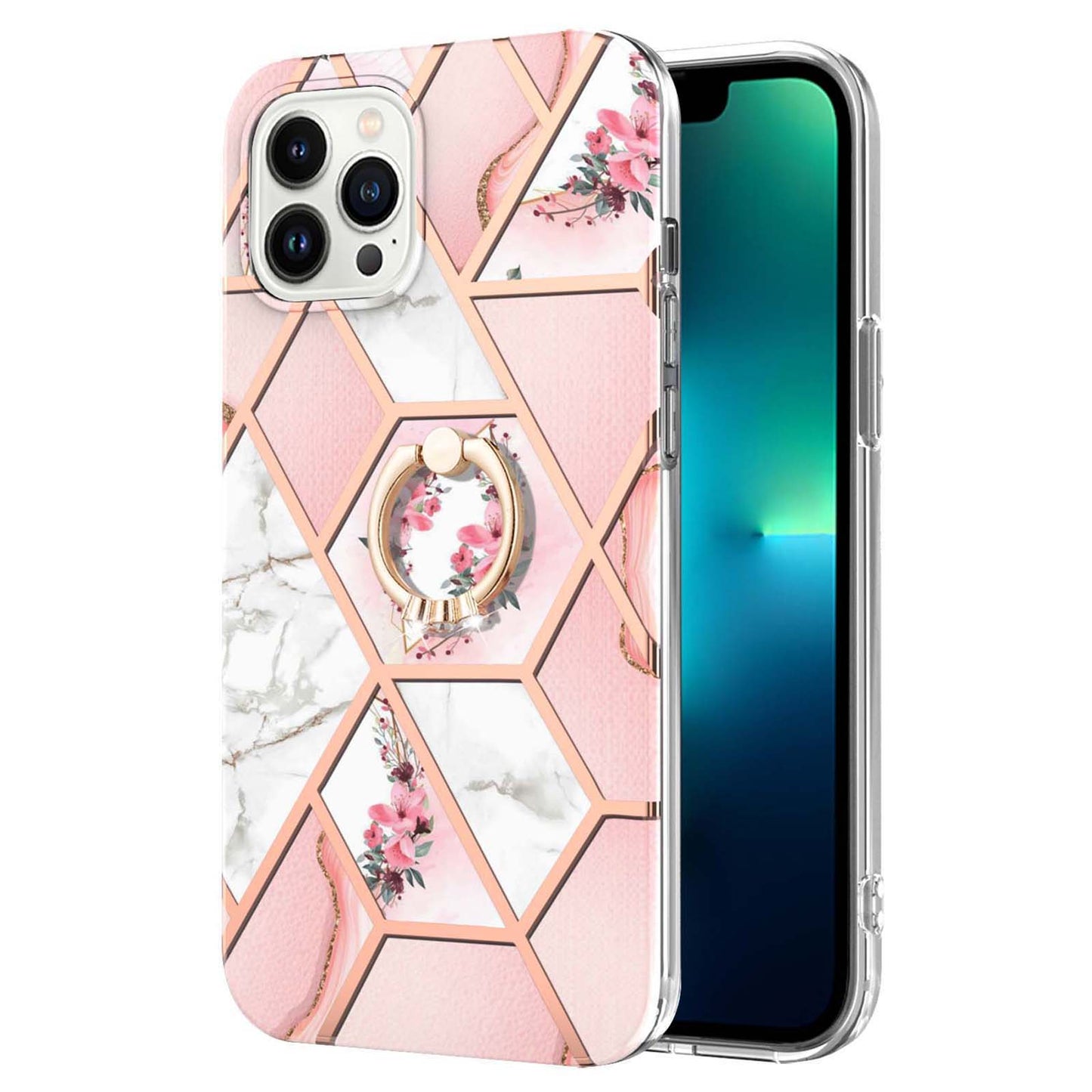 YB IMD Series-6 For iPhone 15 Pro Max Electroplating Kickstand Phone Case IMD IML TPU Phone Cover