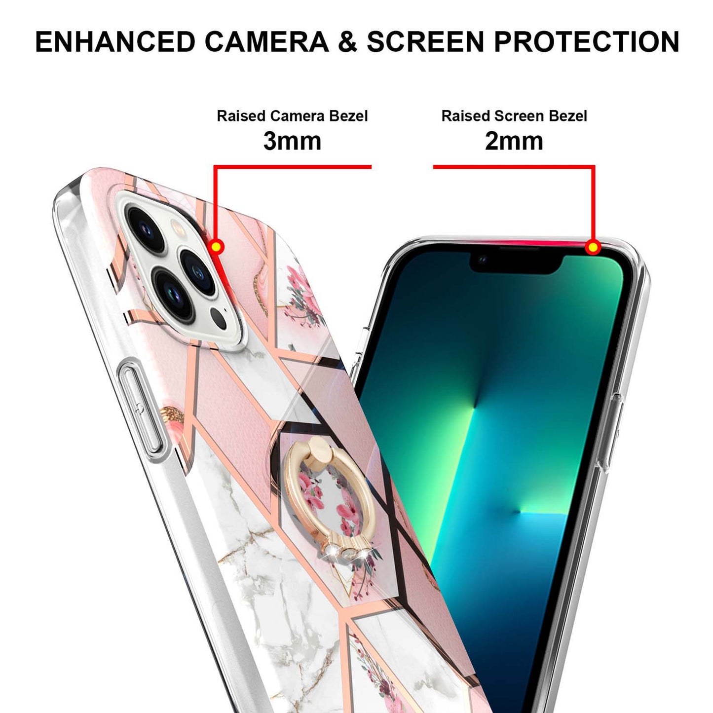 YB IMD Series-6 For iPhone 15 Pro Max Electroplating Kickstand Phone Case IMD IML TPU Phone Cover
