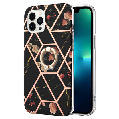 YB IMD Series-6 For iPhone 15 Pro Max Electroplating Kickstand Phone Case IMD IML TPU Phone Cover