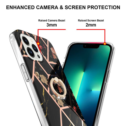 YB IMD Series-6 For iPhone 15 Pro Max Electroplating Kickstand Phone Case IMD IML TPU Phone Cover