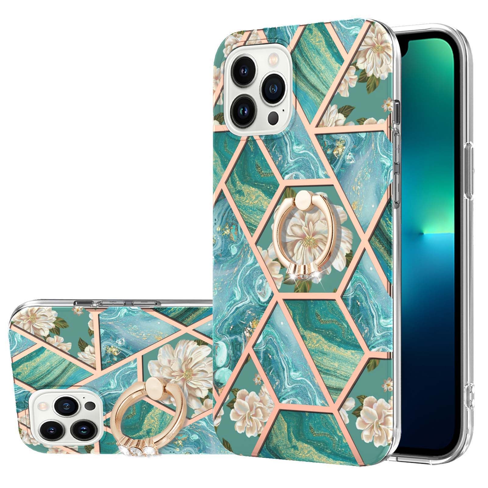 YB IMD Series-6 For iPhone 15 Pro Max Electroplating Kickstand Phone Case IMD IML TPU Phone Cover