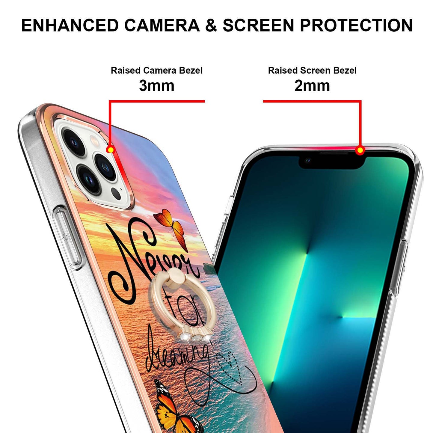 YB IMD Series-6 For iPhone 15 Pro Max Electroplating Kickstand Phone Case IMD IML TPU Phone Cover