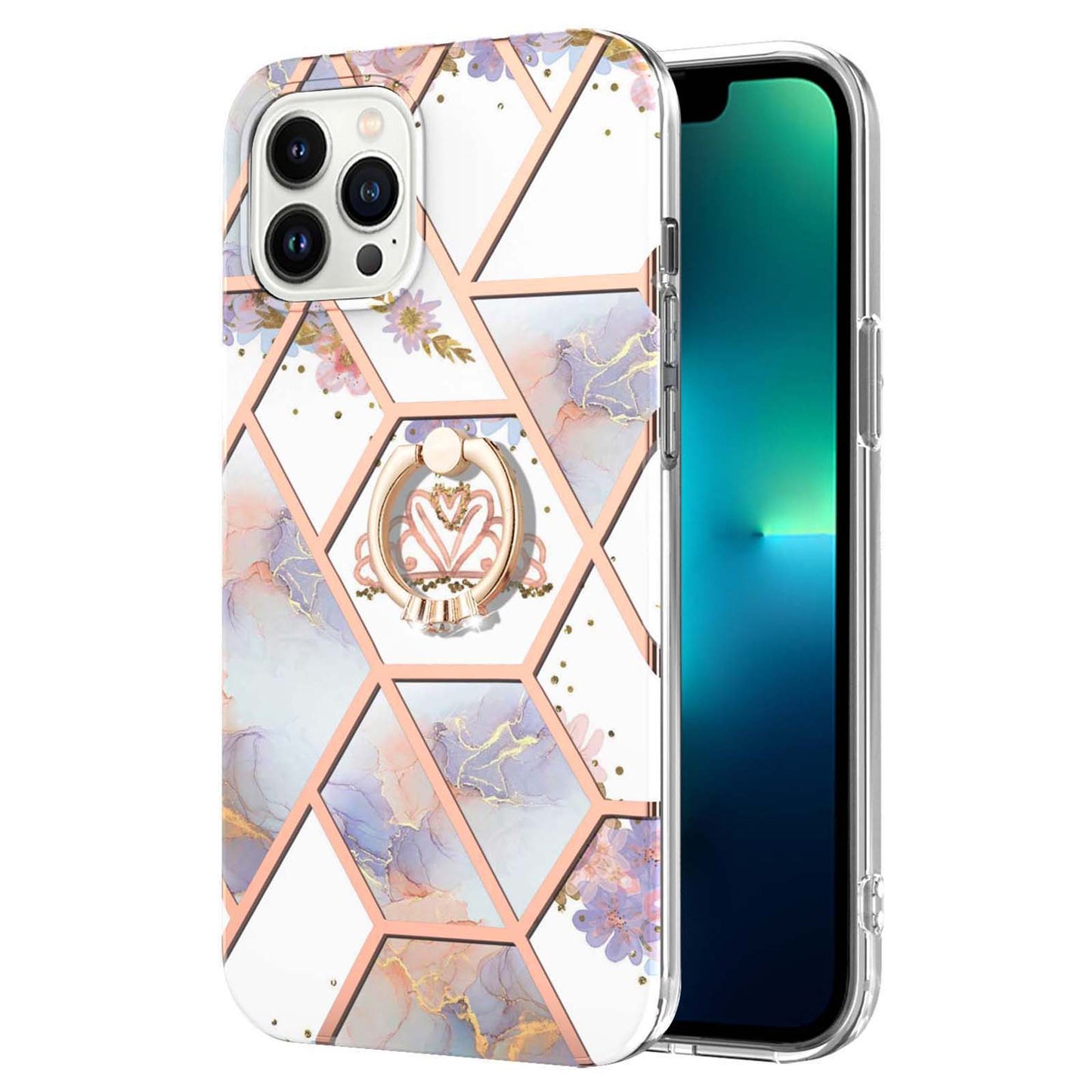 YB IMD Series-6 For iPhone 15 Pro Kickstand Phone Case IMD IML Electroplating TPU Phone Cover