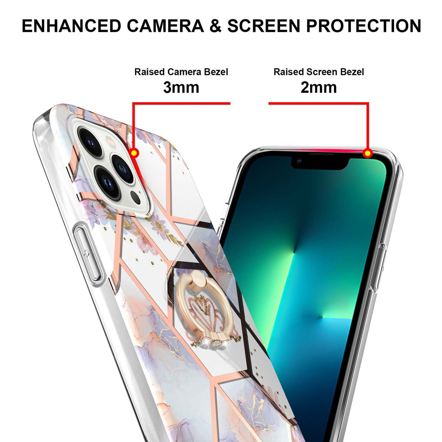 YB IMD Series-6 For iPhone 15 Pro Kickstand Phone Case IMD IML Electroplating TPU Phone Cover