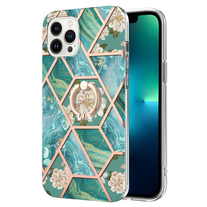 YB IMD Series-6 For iPhone 15 Pro Kickstand Phone Case IMD IML Electroplating TPU Phone Cover