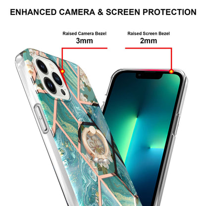 YB IMD Series-6 For iPhone 15 Pro Kickstand Phone Case IMD IML Electroplating TPU Phone Cover