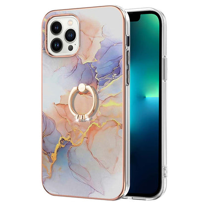 YB IMD Series-6 For iPhone 15 Pro Kickstand Phone Case IMD IML Electroplating TPU Phone Cover