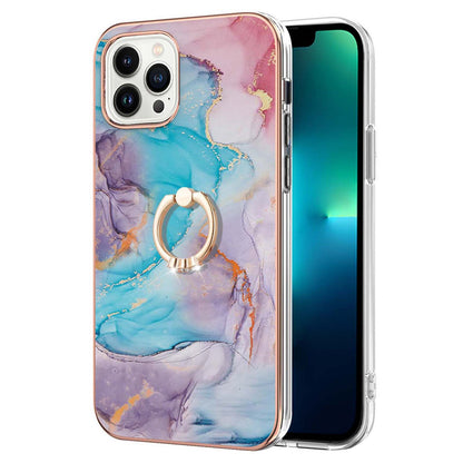 YB IMD Series-6 For iPhone 15 Pro Kickstand Phone Case IMD IML Electroplating TPU Phone Cover