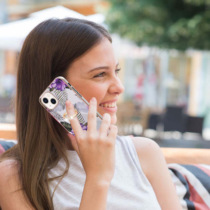 YB IMD Series-6 For iPhone 15 Plus Kickstand TPU Case IMD IML Marble Pattern Electroplating Phone Cover