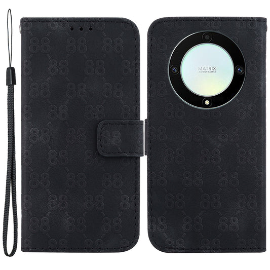 For Honor X40 5G / X9a 5G / Magic5 Lite 5G Double 8-Shape Imprinted Leather Case Anti-drop Stand Wallet Phone Cover