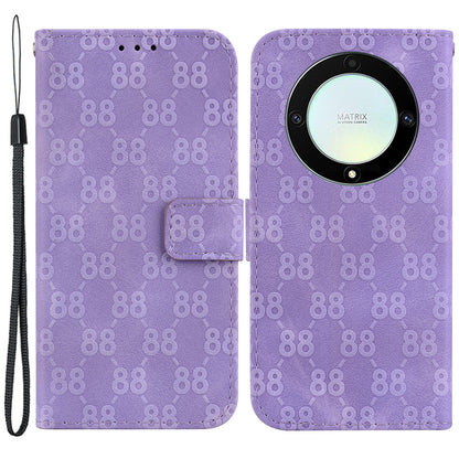 For Honor X40 5G / X9a 5G / Magic5 Lite 5G Double 8-Shape Imprinted Leather Case Anti-drop Stand Wallet Phone Cover