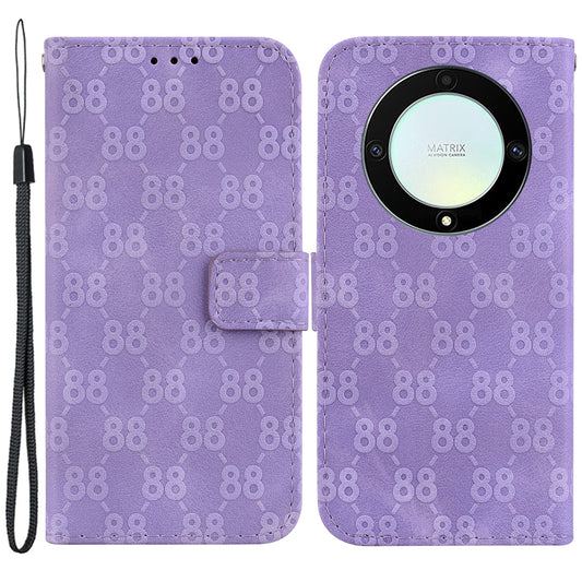 For Honor X40 5G / X9a 5G / Magic5 Lite 5G Double 8-Shape Imprinted Leather Case Anti-drop Stand Wallet Phone Cover
