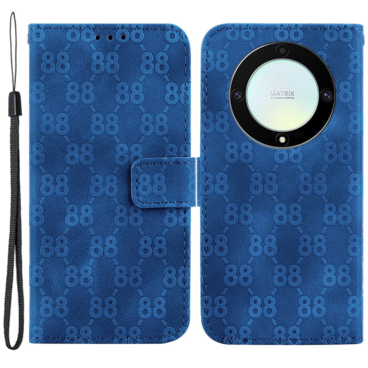 For Honor X40 5G / X9a 5G / Magic5 Lite 5G Double 8-Shape Imprinted Leather Case Anti-drop Stand Wallet Phone Cover