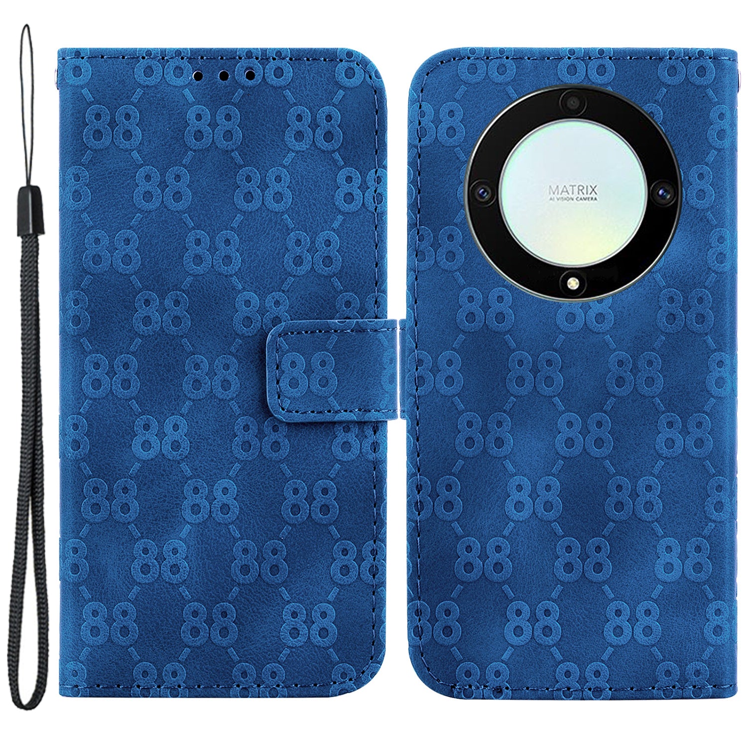 For Honor X40 5G / X9a 5G / Magic5 Lite 5G Double 8-Shape Imprinted Leather Case Anti-drop Stand Wallet Phone Cover