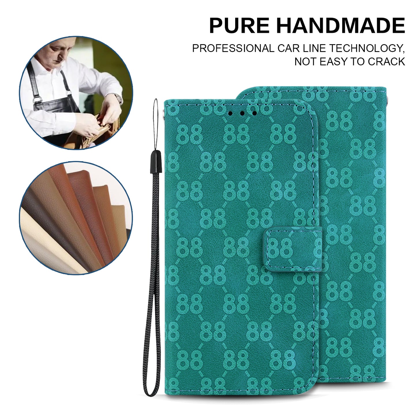 For Honor X40 5G / X9a 5G / Magic5 Lite 5G Double 8-Shape Imprinted Leather Case Anti-drop Stand Wallet Phone Cover