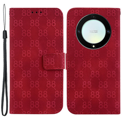 For Honor X40 5G / X9a 5G / Magic5 Lite 5G Double 8-Shape Imprinted Leather Case Anti-drop Stand Wallet Phone Cover
