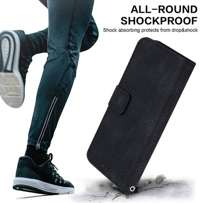 For Honor X9 4G / X9 5G Double 8-Shape Imprint Leather Shell Anti-fall Wallet Stand Phone Cover