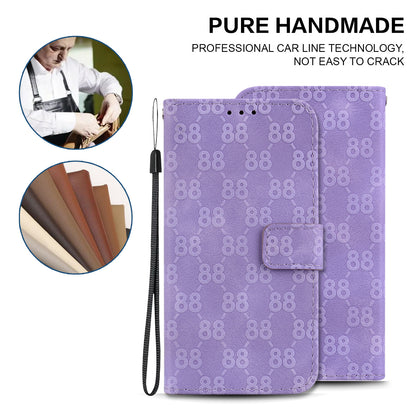 For Honor X9 4G / X9 5G Double 8-Shape Imprint Leather Shell Anti-fall Wallet Stand Phone Cover