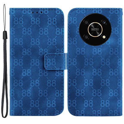 For Honor X9 4G / X9 5G Double 8-Shape Imprint Leather Shell Anti-fall Wallet Stand Phone Cover