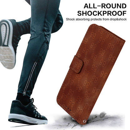 For Honor X9 4G / X9 5G Double 8-Shape Imprint Leather Shell Anti-fall Wallet Stand Phone Cover