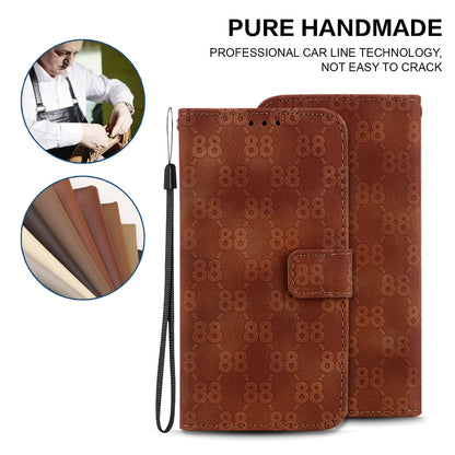 For Honor X9 4G / X9 5G Double 8-Shape Imprint Leather Shell Anti-fall Wallet Stand Phone Cover