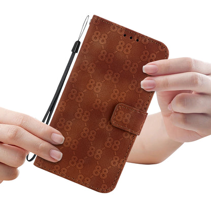For Honor X9 4G / X9 5G Double 8-Shape Imprint Leather Shell Anti-fall Wallet Stand Phone Cover