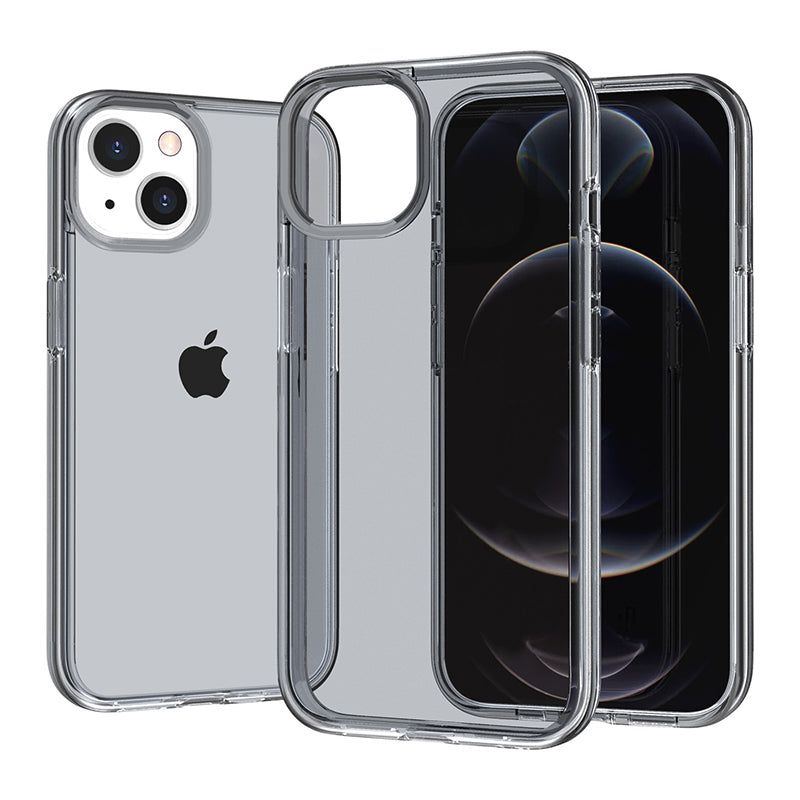 For iPhone 15 Plus Anti-Scratch Cover Clear Design Hard PC + Flexible TPU Cell Phone Case