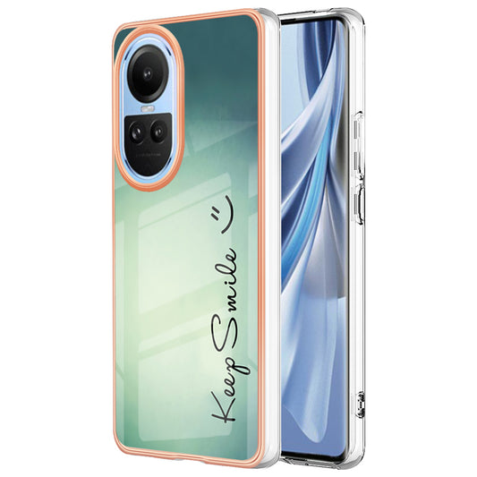 YB IMD Series-19 Style D Electroplating Cover for Oppo Reno10 5G (Global) IMD Pattern 2.0mm TPU Phone Case
