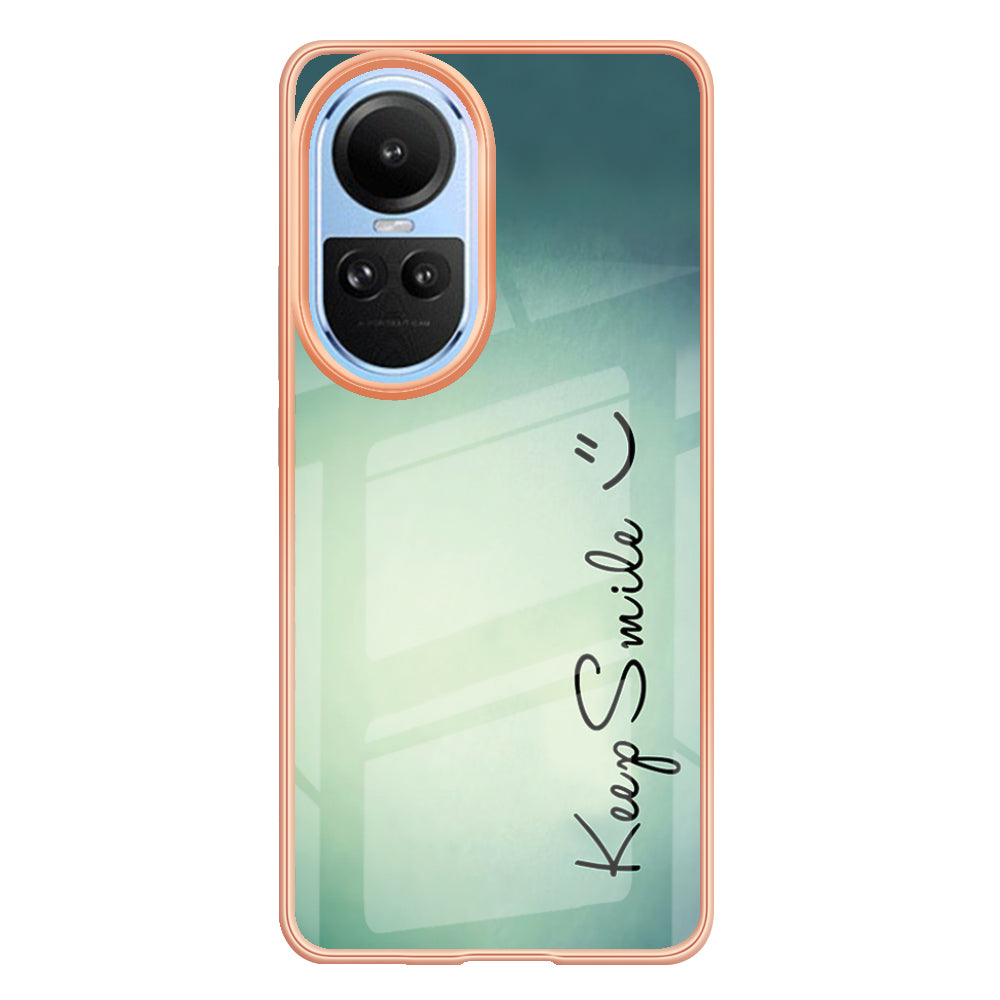 YB IMD Series-19 Style D Electroplating Cover for Oppo Reno10 5G (Global) IMD Pattern 2.0mm TPU Phone Case