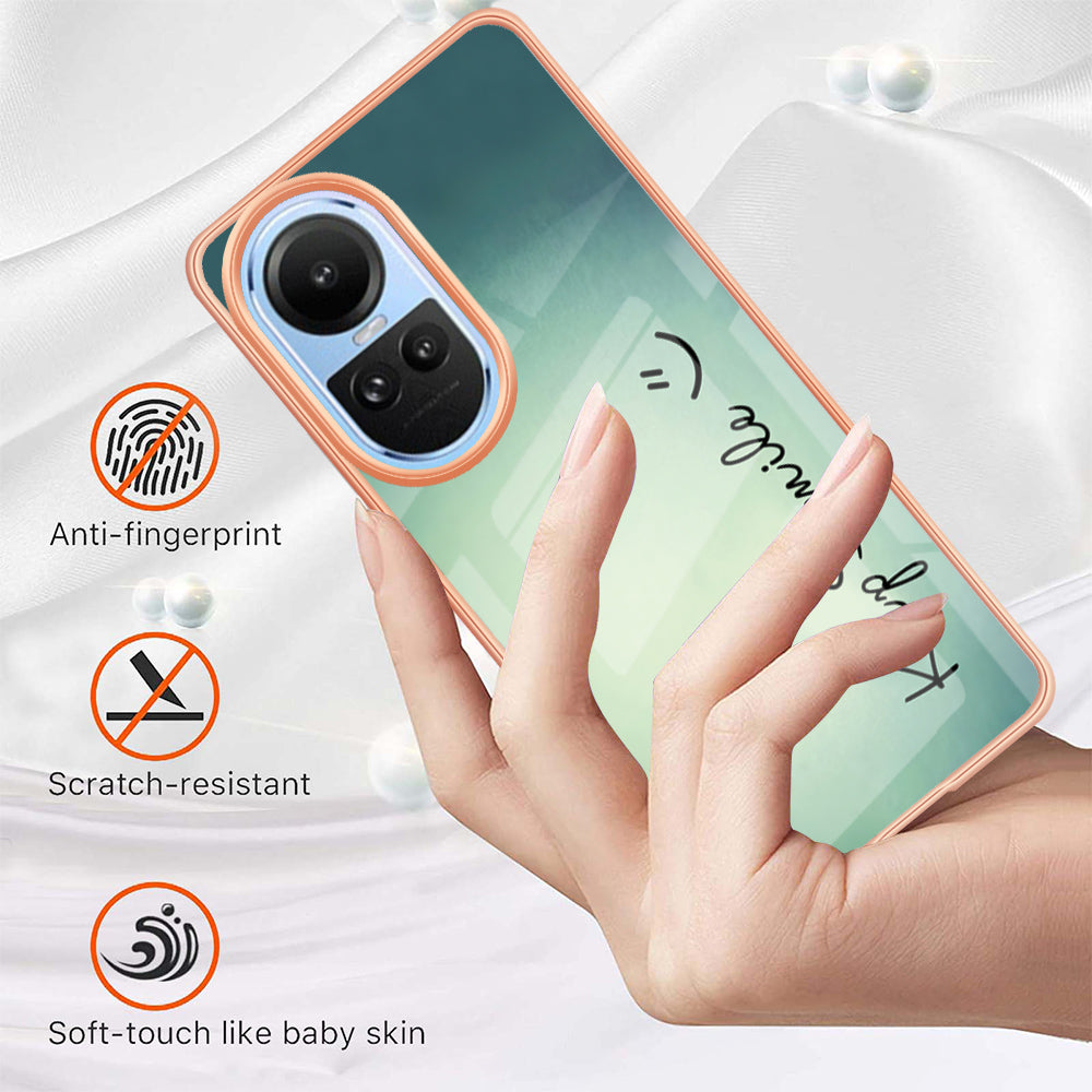 YB IMD Series-19 Style D Electroplating Cover for Oppo Reno10 5G (Global) IMD Pattern 2.0mm TPU Phone Case