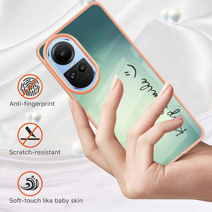 YB IMD Series-19 Style D Electroplating Cover for Oppo Reno10 5G (Global) IMD Pattern 2.0mm TPU Phone Case
